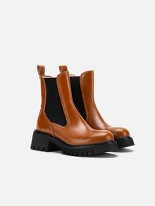 Elastic Side Chelsea Boots | Brown