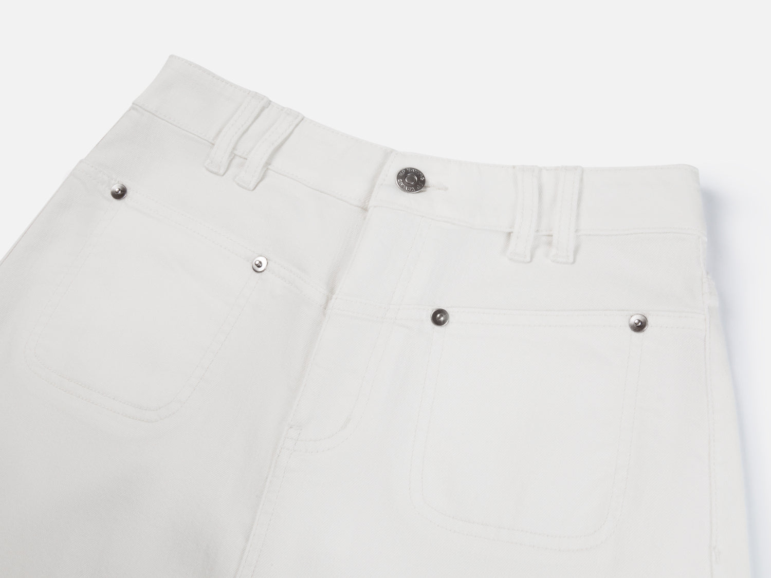 A-line Denim Skirt | White