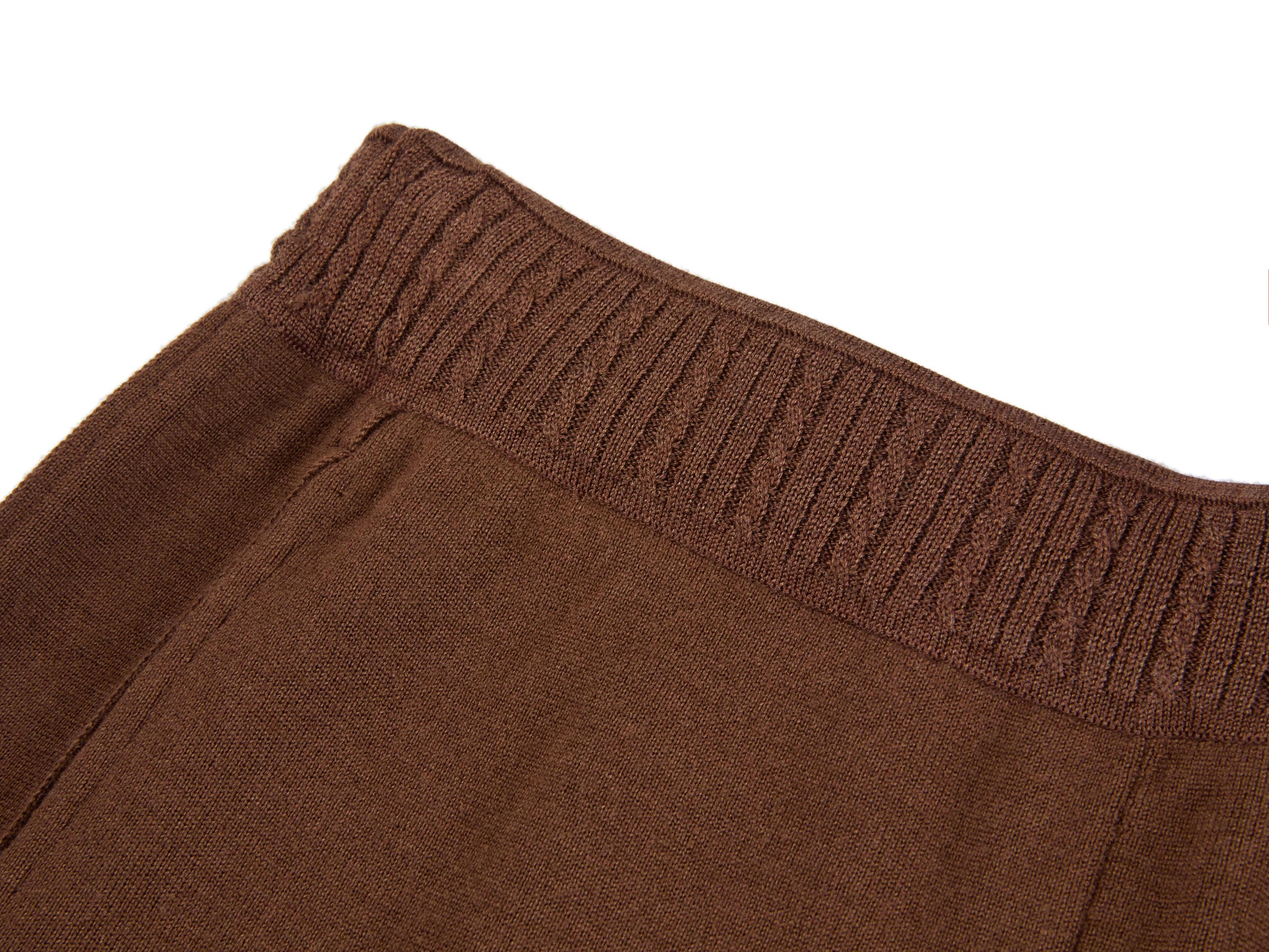 Wool Cashmere Straight-Leg Pants | Brown