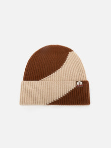 Knit Beanie | Brown/Ivory