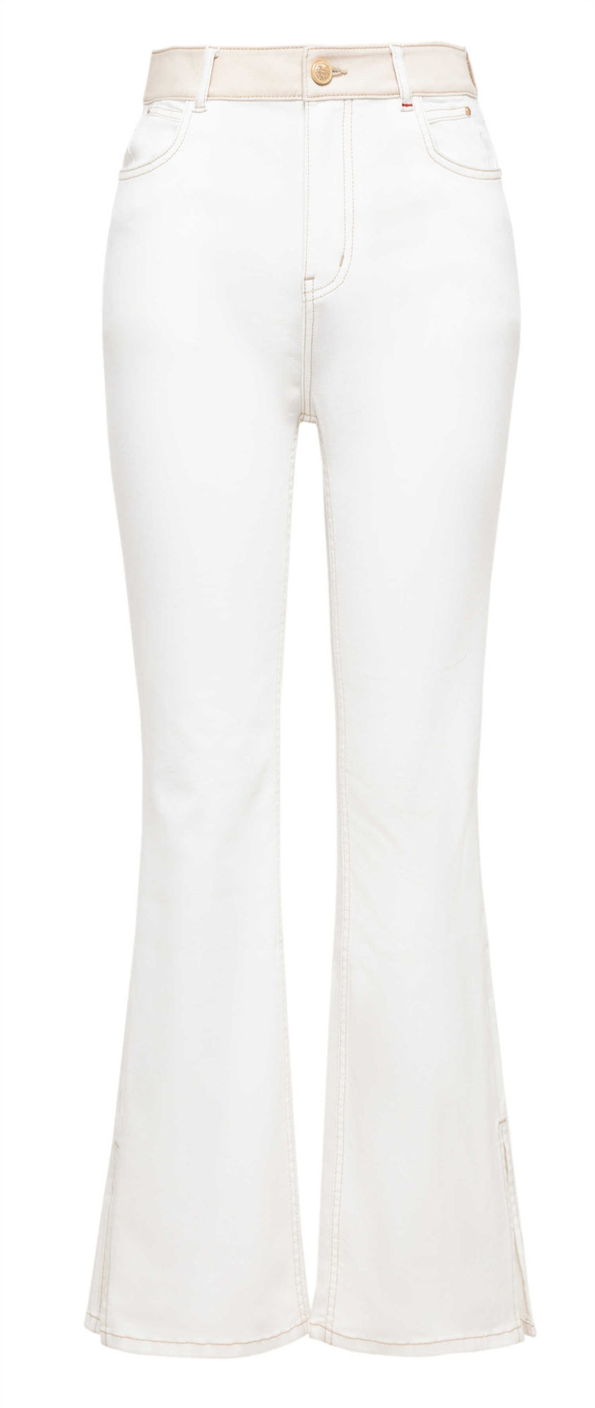 High-waisted Flared Jeans | White