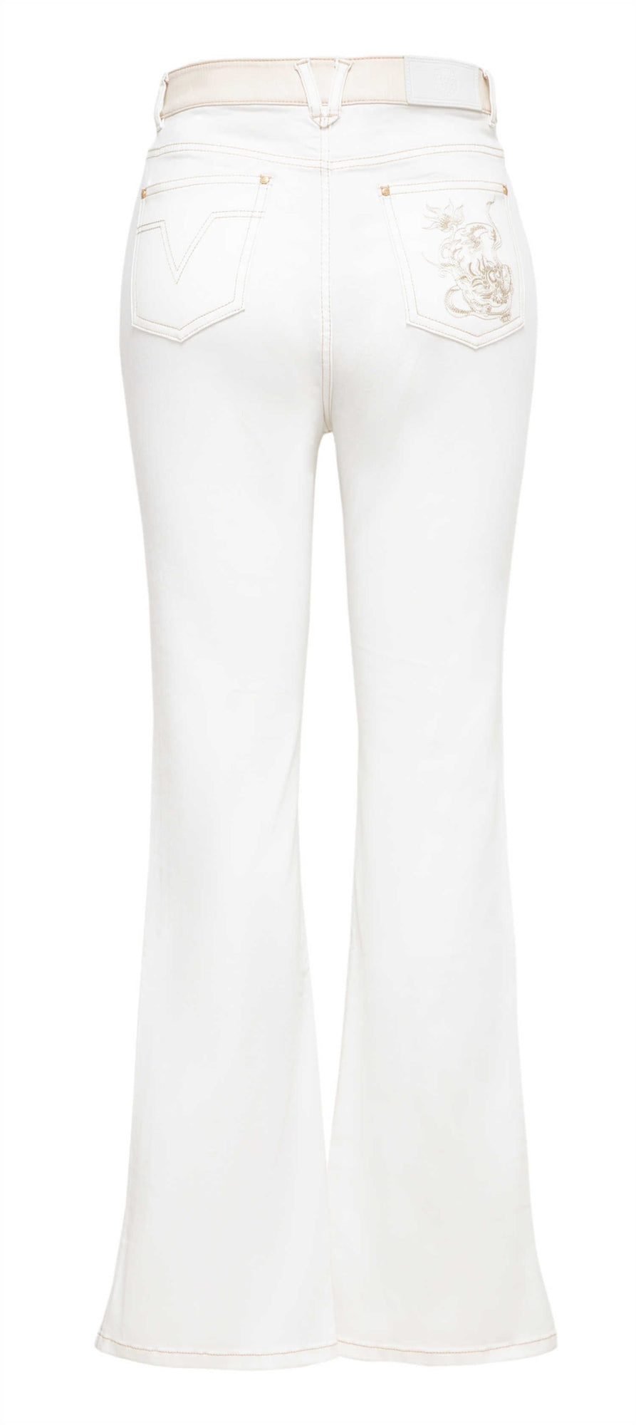 High-waisted Flared Jeans | White