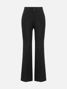 Straight Leg High-Waisted Flared Pant | Black