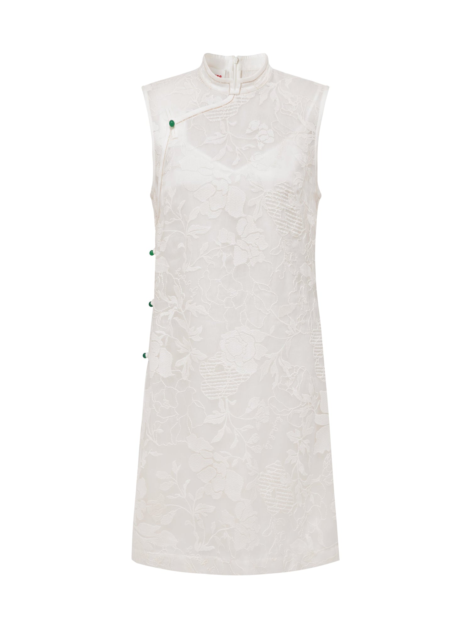 Silk Embroidered Dress | White