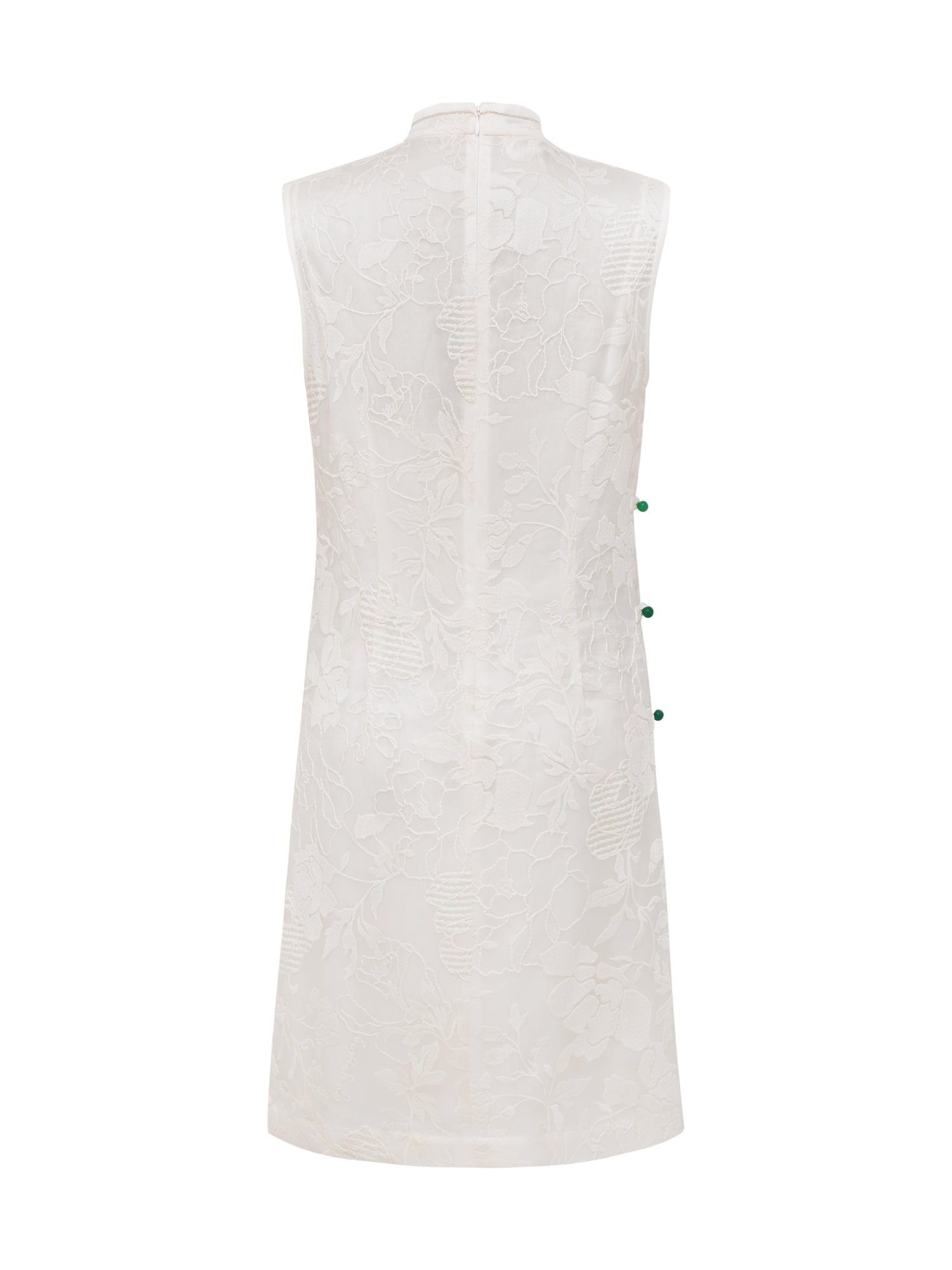 Silk Embroidered Dress | White