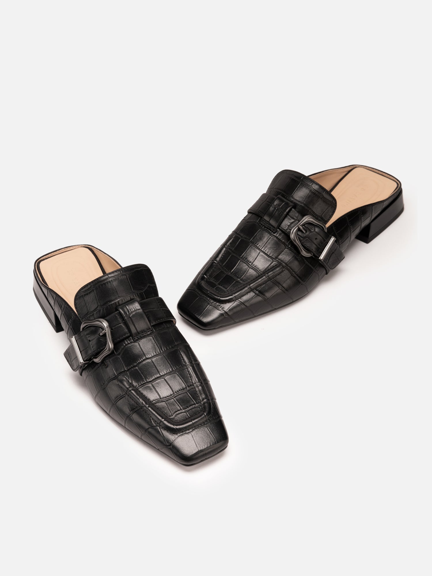 Low-heeled Muller Slippers | Black