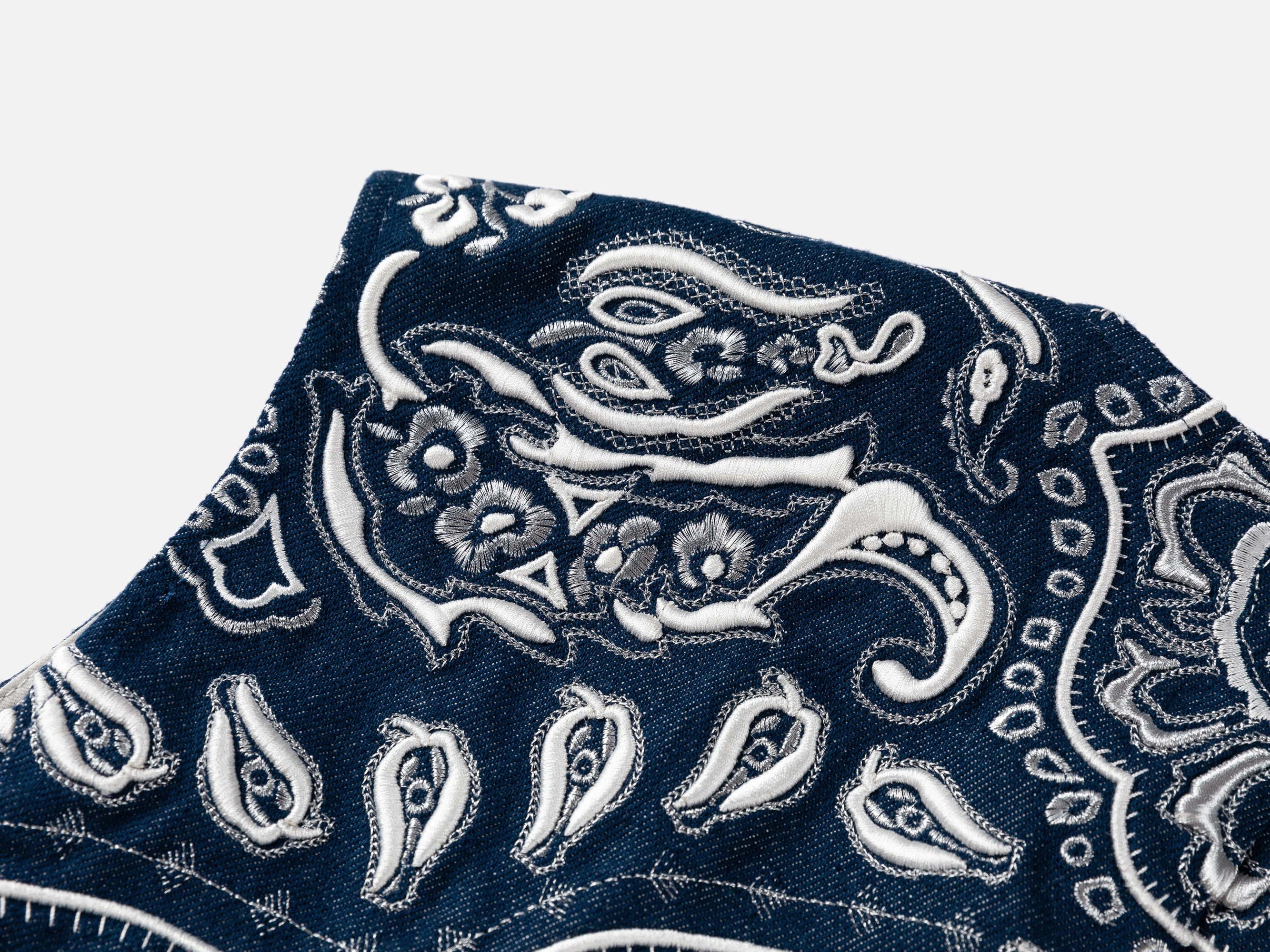 Denim Vest | Navy/White