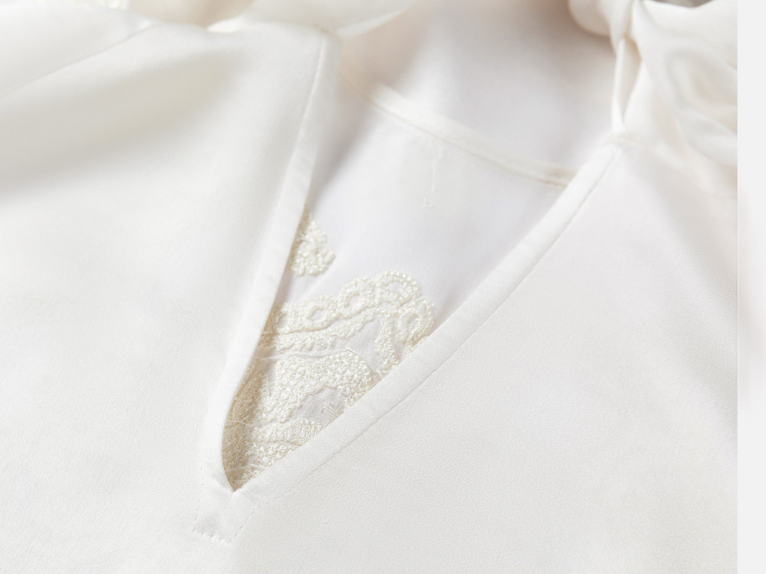 Embellished Silk Blouse | White