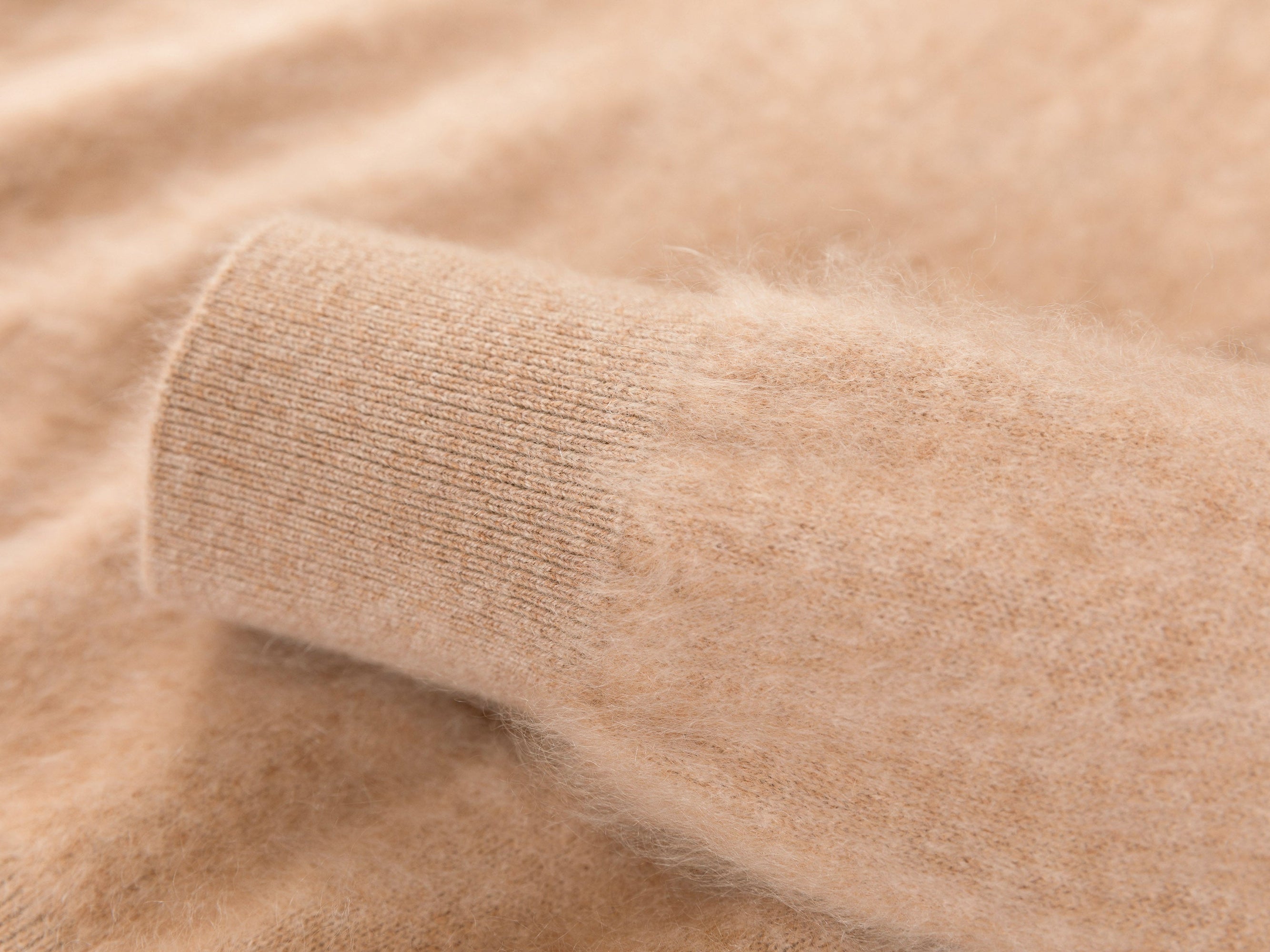 Floral Turtleneck Knit Sweater | Beige