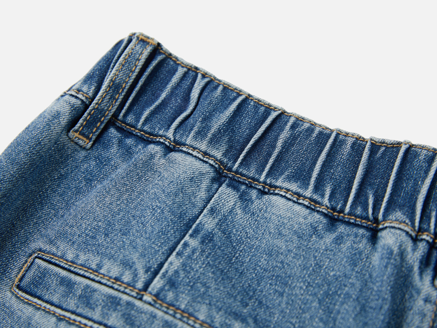 Rolled Hem Straight-Leg Jeans | Blue
