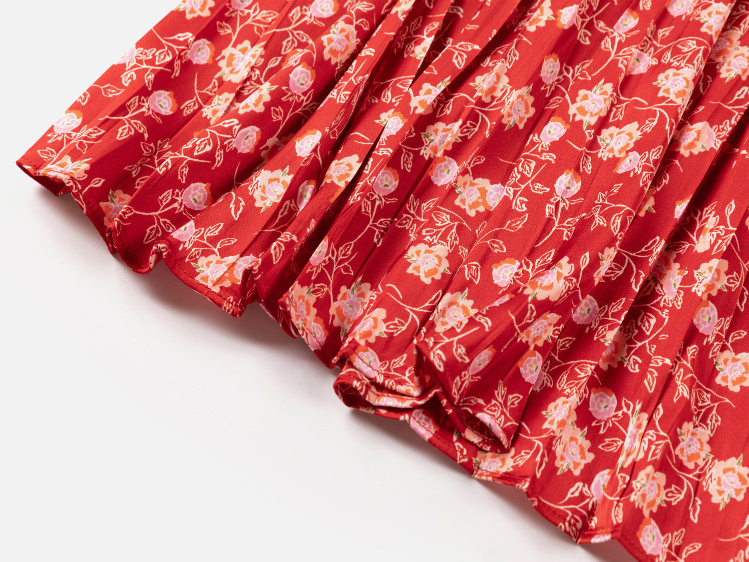 Traditional Chinese Style Floral Suspenders Dress | Red