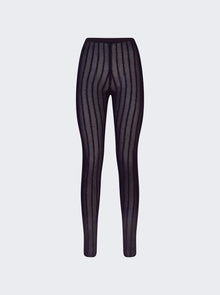 Women | The Attico | Semi-sheer Knitted Rib Pants | Black