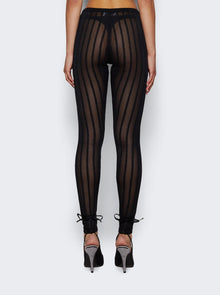 Women | The Attico | Semi-sheer Knitted Rib Pants | Black