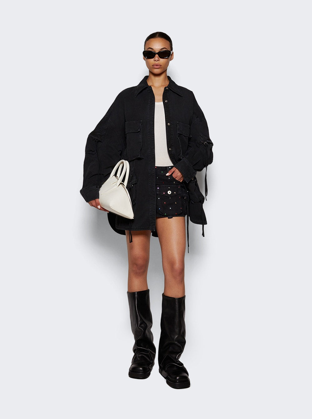 The Attico | Fay Mini Skirt | Black