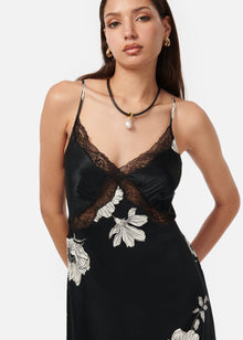 Marilyn Dress | Black Botanical