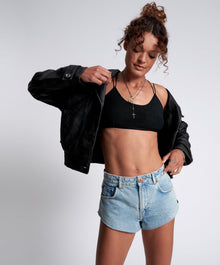 The One High Waist Cheeky Denim Shorts | Kansas Acid