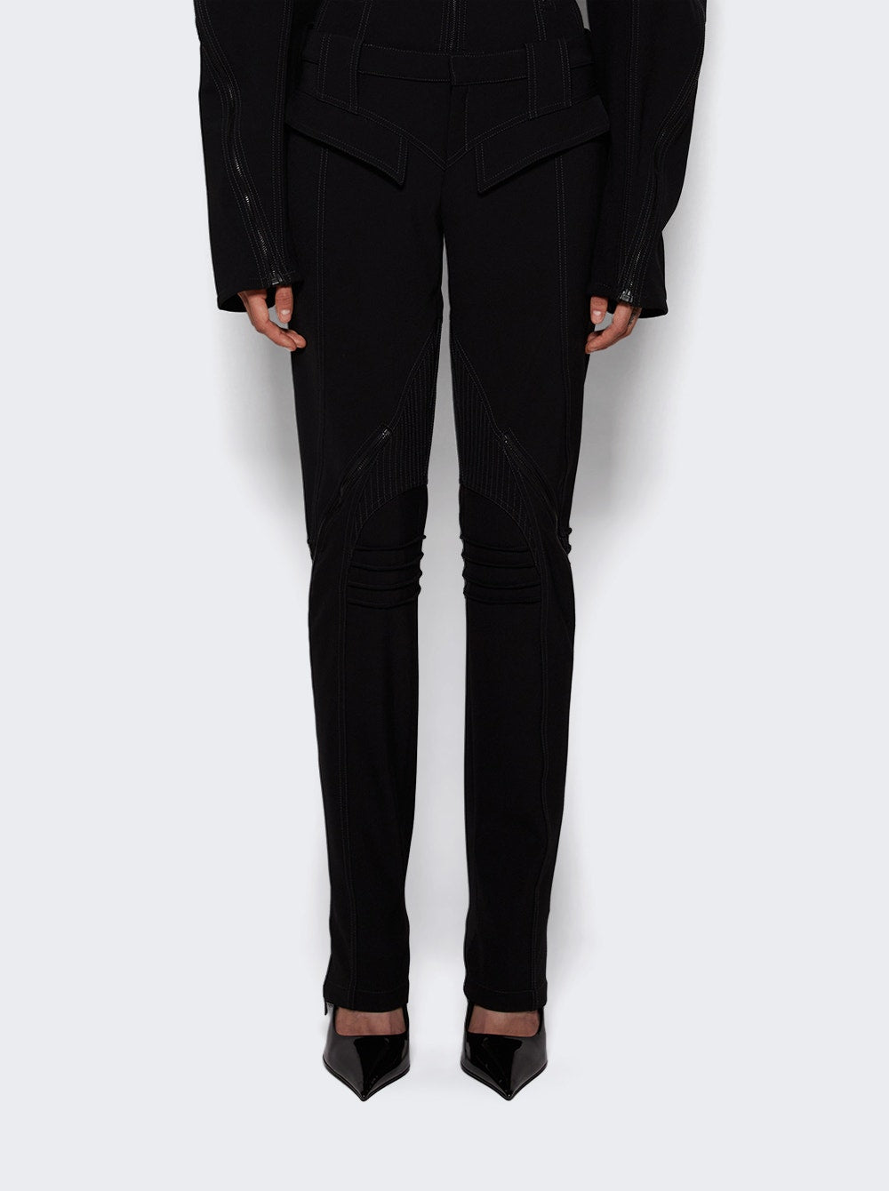 Women | Mugler | Zipped Scuba Pants | Black