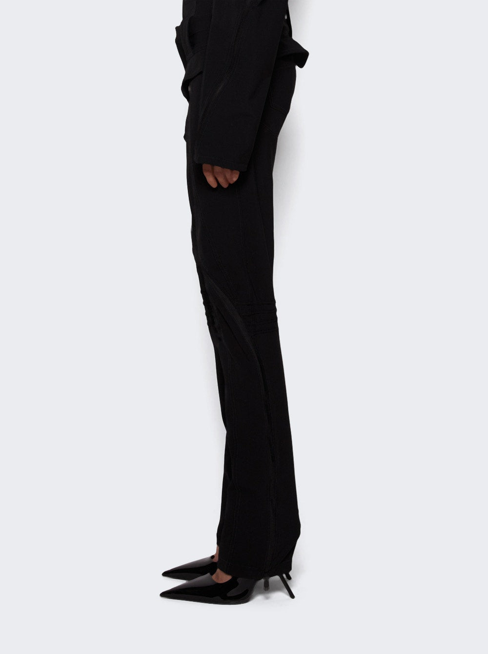 Women | Mugler | Zipped Scuba Pants | Black