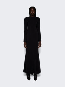 Women | Mugler | Backless Buckled Crepe Gown | Black