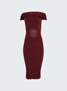 Women | Mugler | Off-shoulder Sculpting Dress | Red
