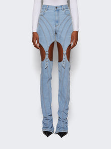 Women | Mugler | Buckled Chaps Skinny Jeans Tokyo | Blue