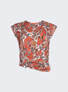 Women | Rabanne | Short Sleeve Top With Signature Piercing | Red