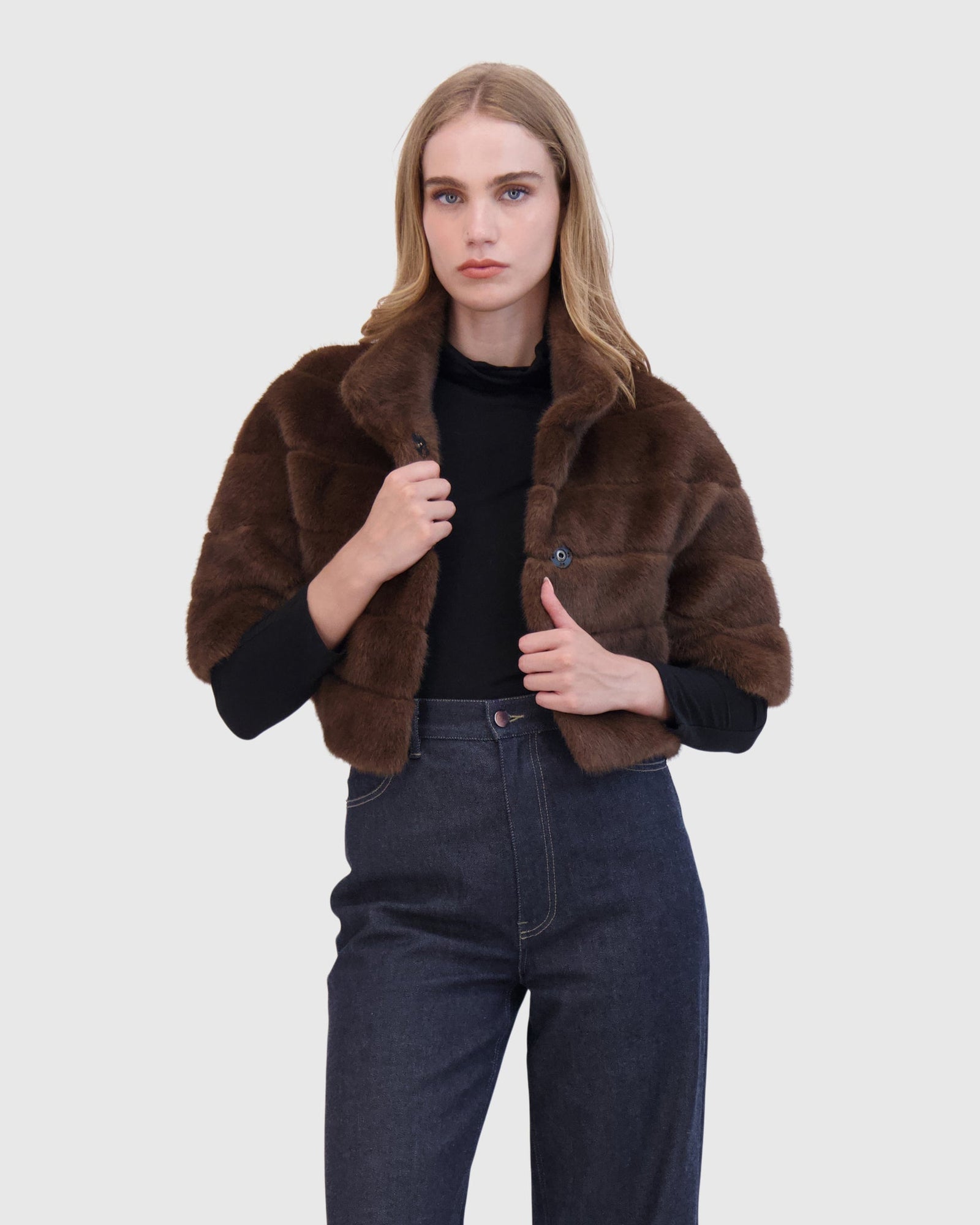 THEIA | Fur-Free Mink (Faux Fur) Bolero | Brown