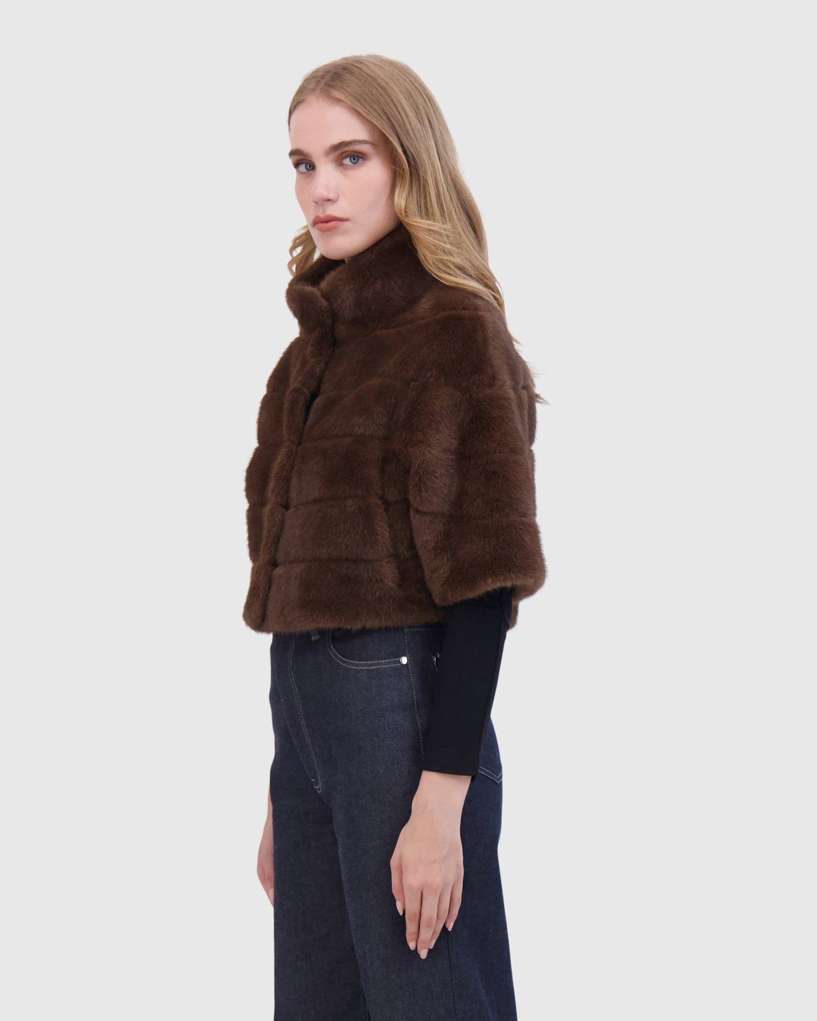 THEIA | Fur-Free Mink (Faux Fur) Bolero | Brown