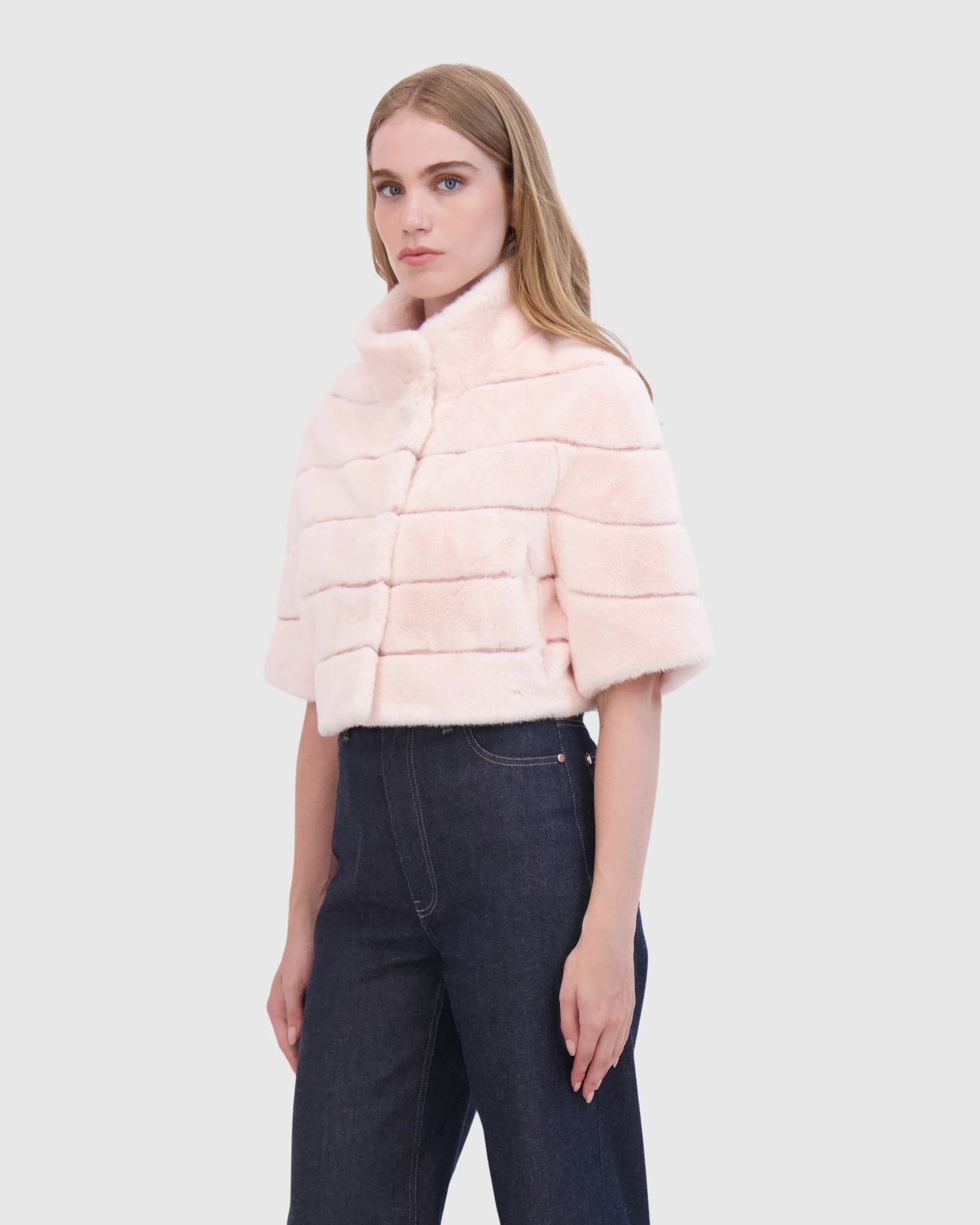 THEIA | Fur-Free Mink (Faux Fur) Bolero | Pink
