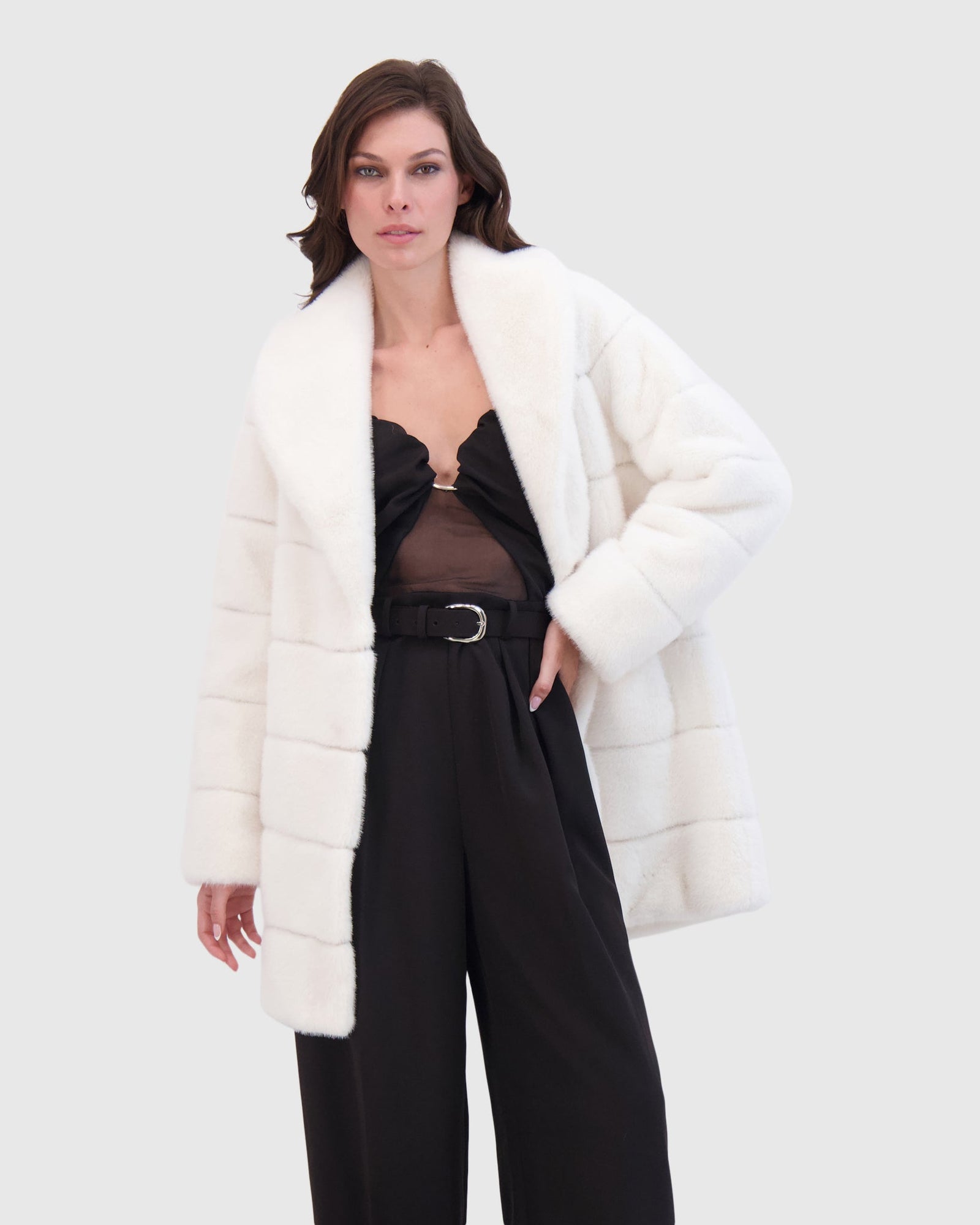 THEIA | Fur-Free Mink (Faux Fur) Stroller | White