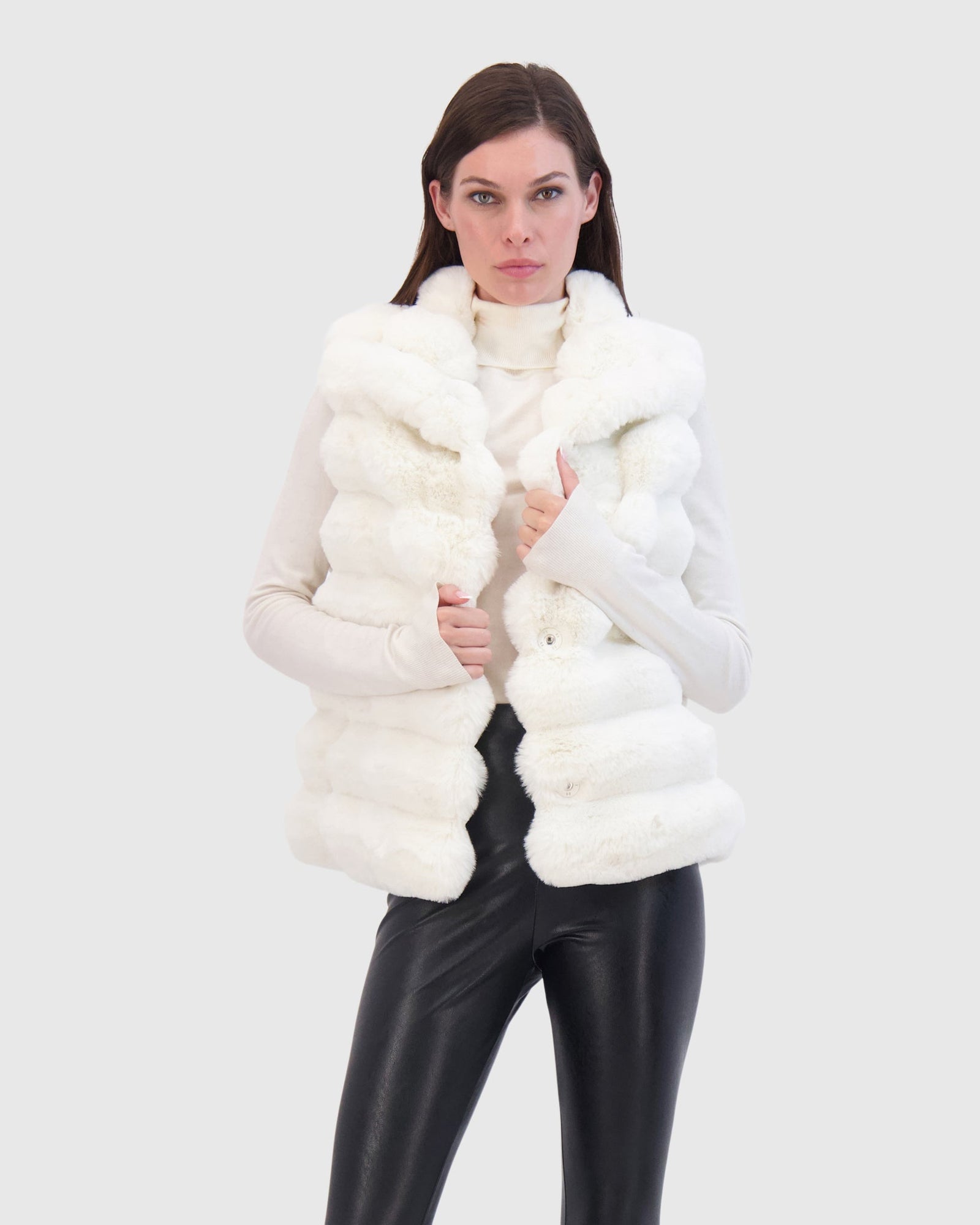 THEIA | Fur-Free Chinchilla (Faux Fur) Vest | White Chinch