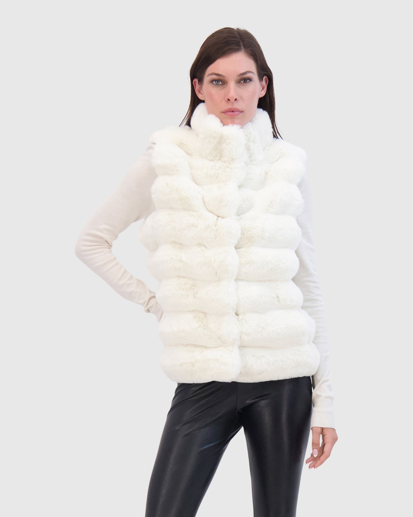 THEIA | Fur-Free Chinchilla (Faux Fur) Vest | White Chinch