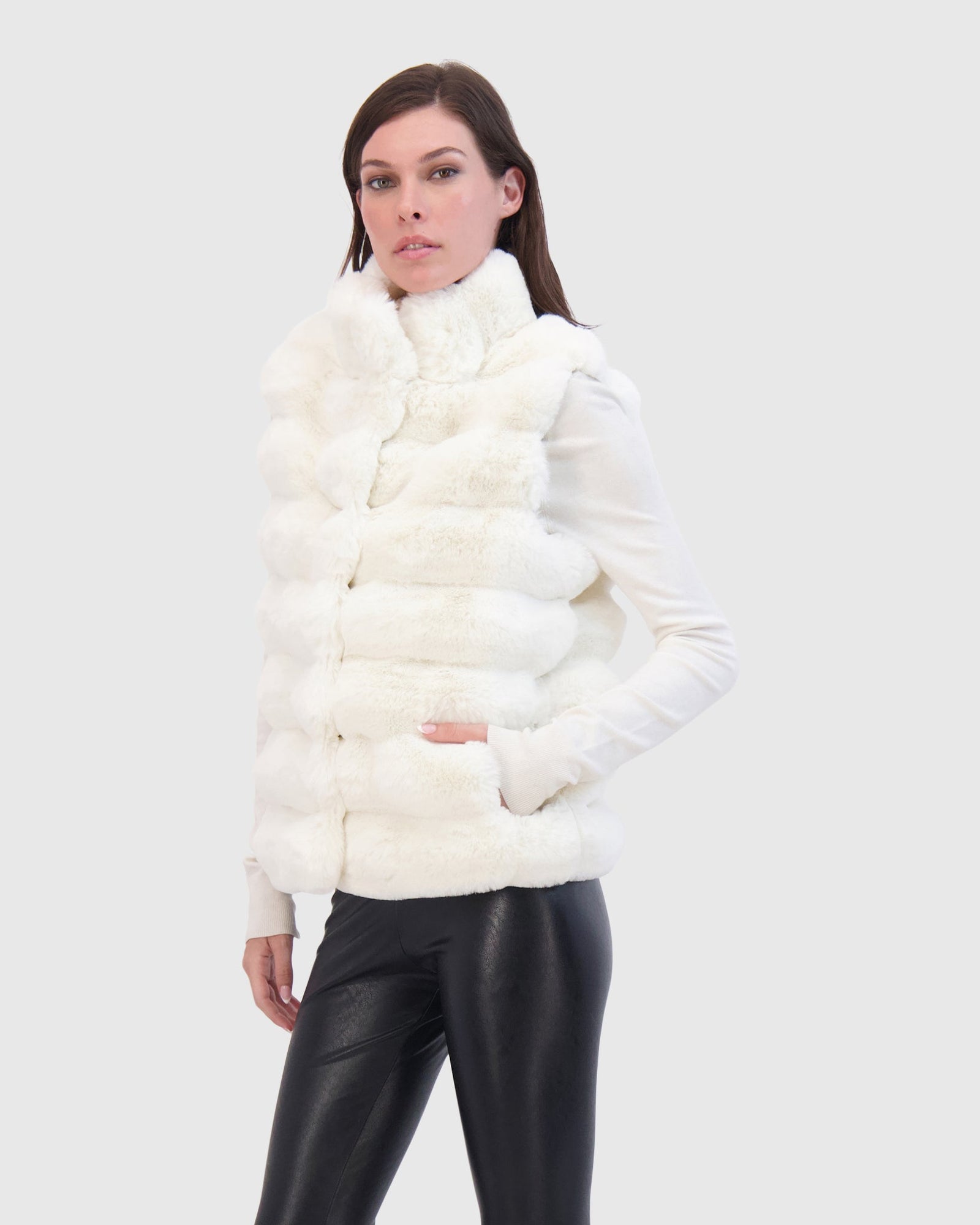 THEIA | Fur-Free Chinchilla (Faux Fur) Vest | White Chinch