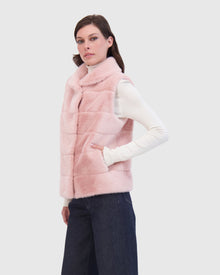 THEIA | Fur-Free Mink (Faux Fur) Vest  | Pink