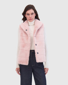 THEIA | Fur-Free Mink (Faux Fur) Vest  | Pink