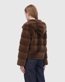 THEIA | Fur-Free Mink (Faux Fur) Hooded Jacket | Brown