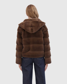 THEIA | Fur-Free Mink (Faux Fur) Hooded Jacket | Brown