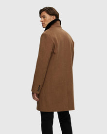 Men | Loro Piana Wool Short Coat With Select Shearling Lamb Collar | Camel