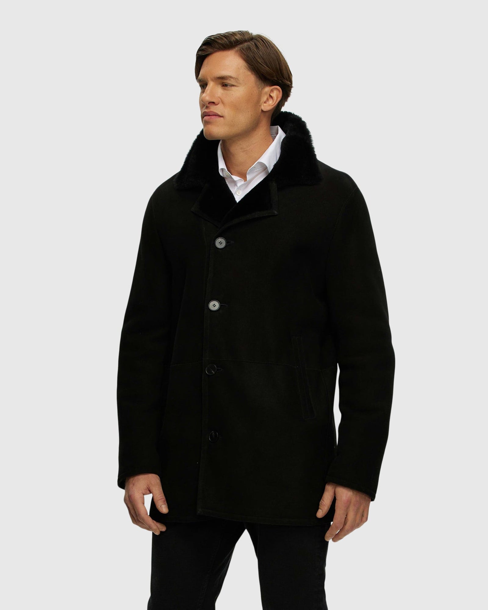 Men | Select Shearling Lamb Jacket | Black (V1)