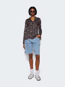 Women | Mugler | Spiral Baggy Denim Shorts | Light Blue