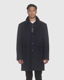 Men | Wool Stroller With Detachable Shearling Lamb Trim | Navy