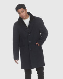 Men | Wool Stroller With Detachable Shearling Lamb Trim | Navy