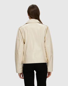 Leather Jacket With Detachable Sleeves | Os | Os | Ivory