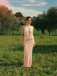 Valeria Dress | Peach Sequin
