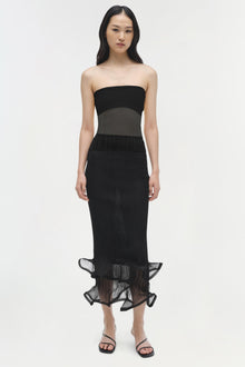 Womens | Emberly Strapless Plisse Top | Black