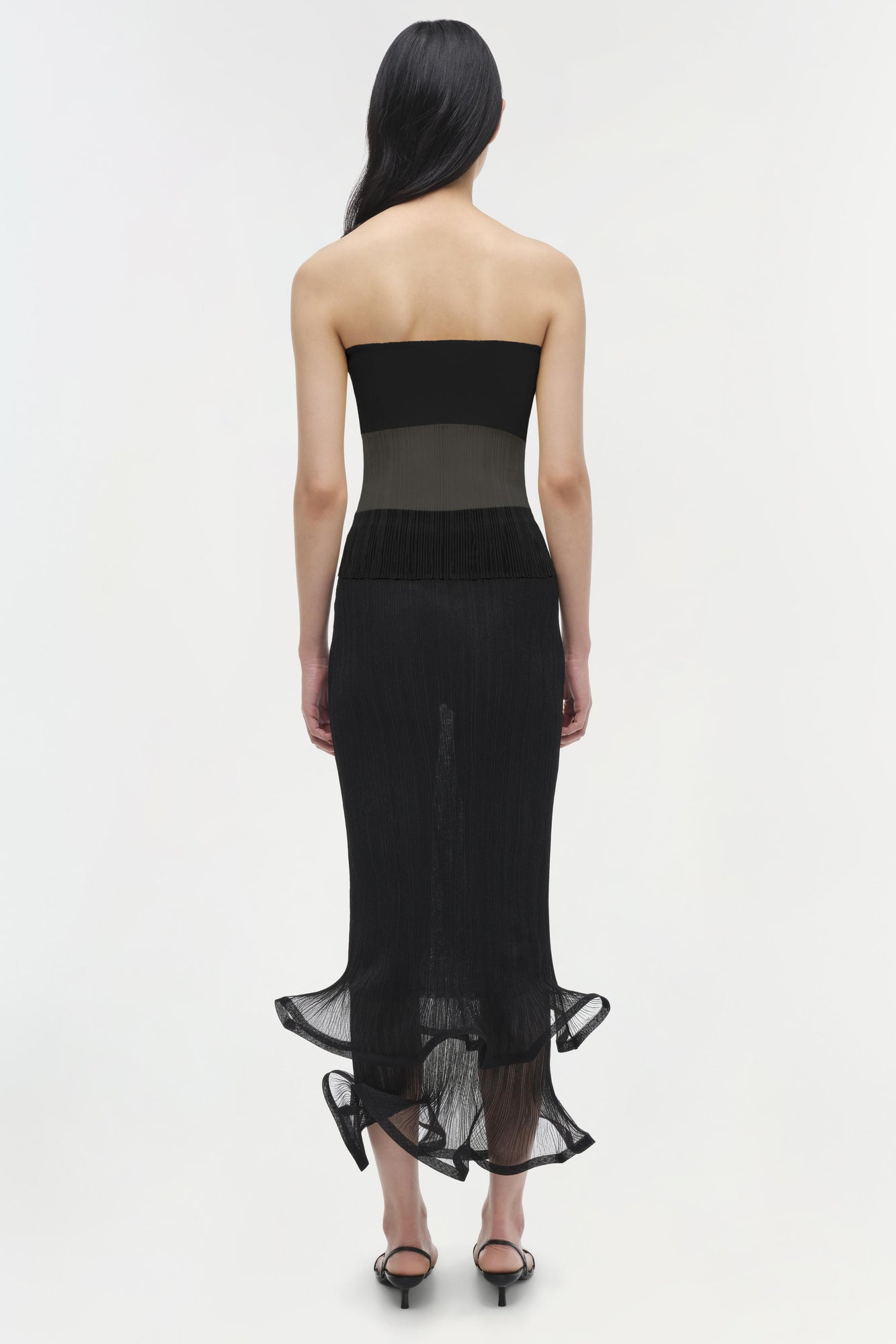 Womens | Emberly Strapless Plisse Top | Black