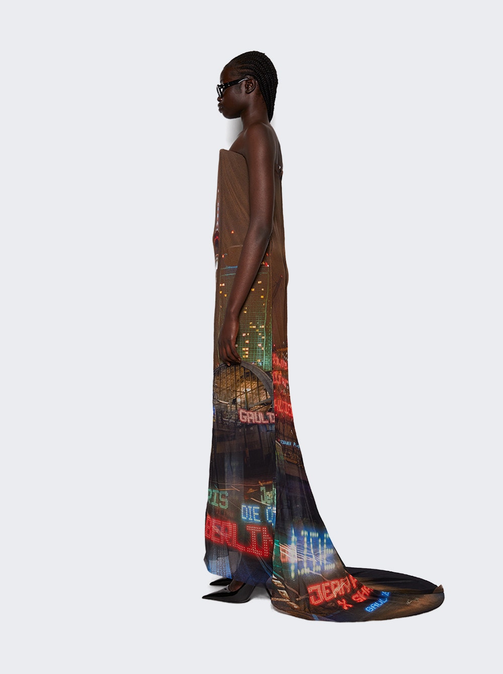 Women | Jean Paul Gaultier X Shayne Oliver | Mesh 3d Tube Fishtail Dress | City Print