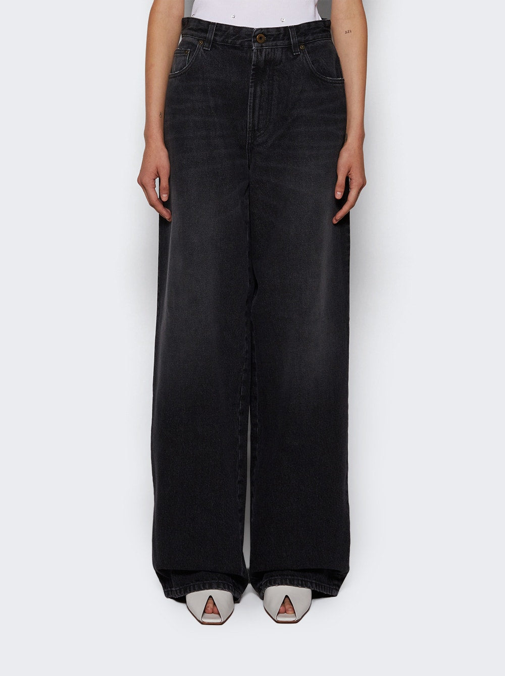 Women | Jean Paul Gaultier | Straight Leg Denim Pants | Body Mariniere Print