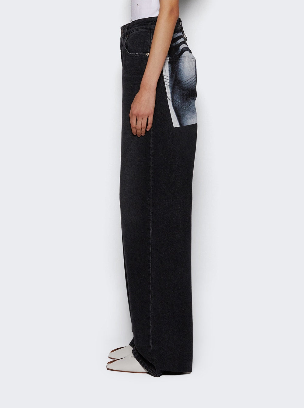 Women | Jean Paul Gaultier | Straight Leg Denim Pants | Body Mariniere Print