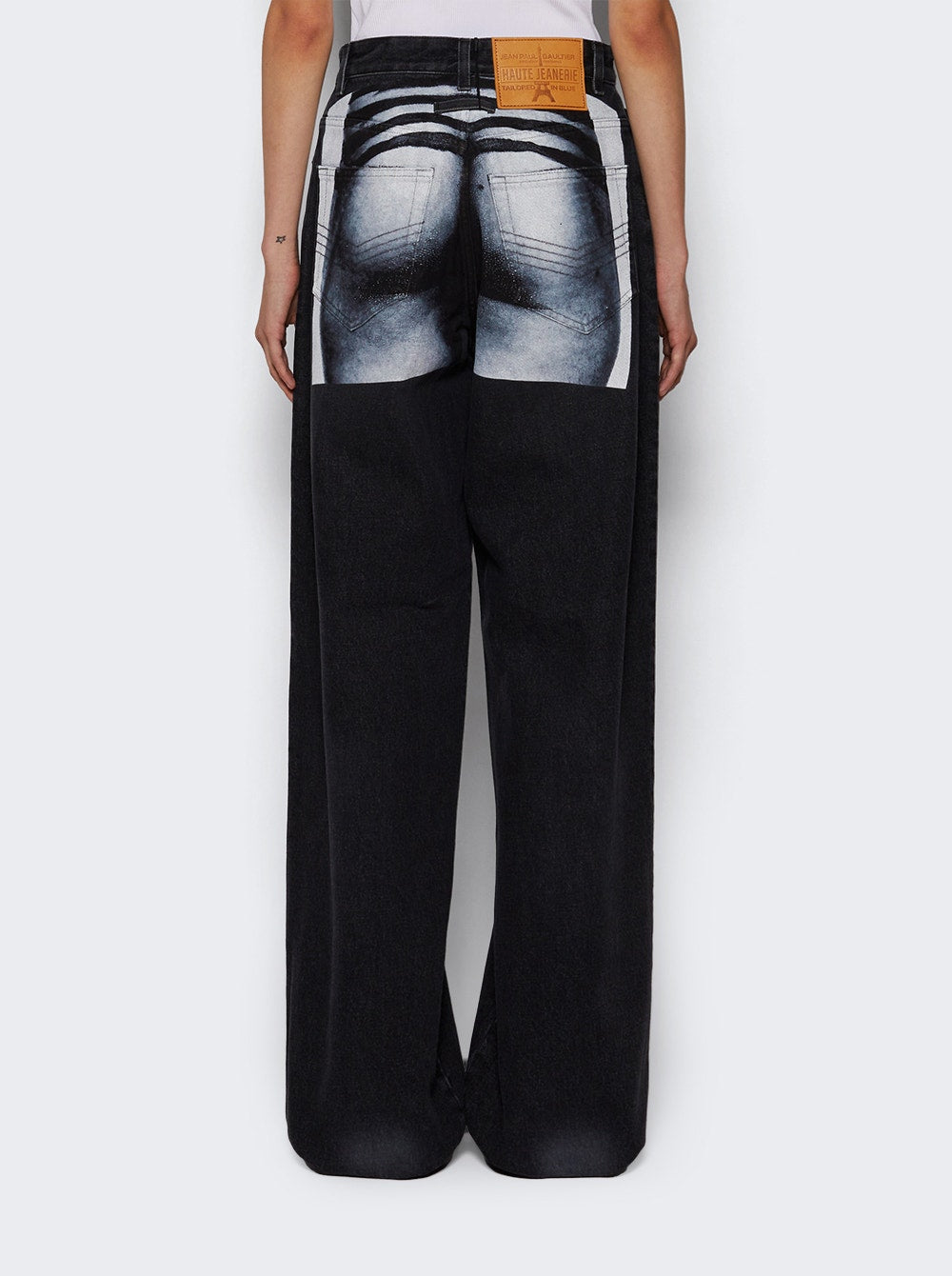 Women | Jean Paul Gaultier | Straight Leg Denim Pants | Body Mariniere Print